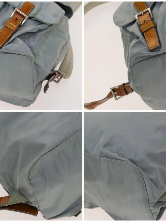 PRADA Backpack Nylon Light Blue Silver Auth 118295 main image 15